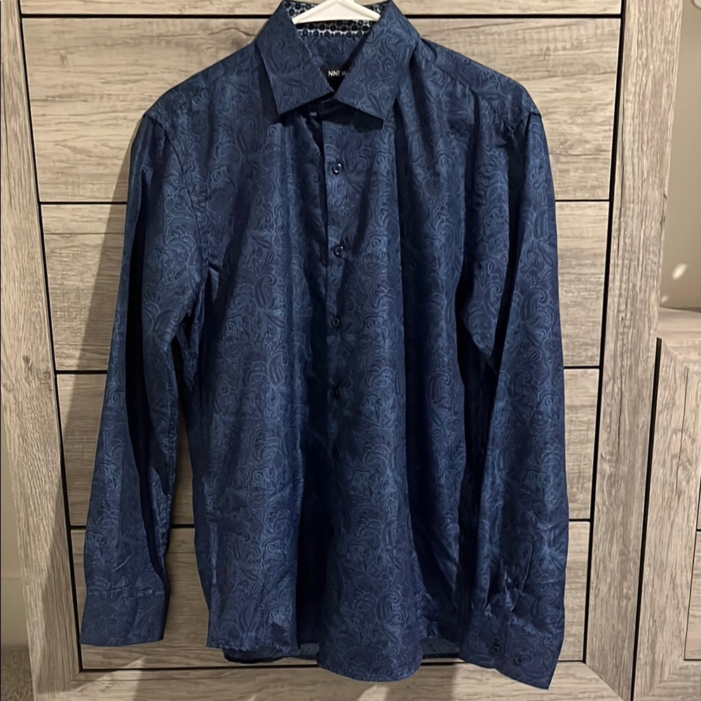 Nine West Blue Casual Button Down Shirt